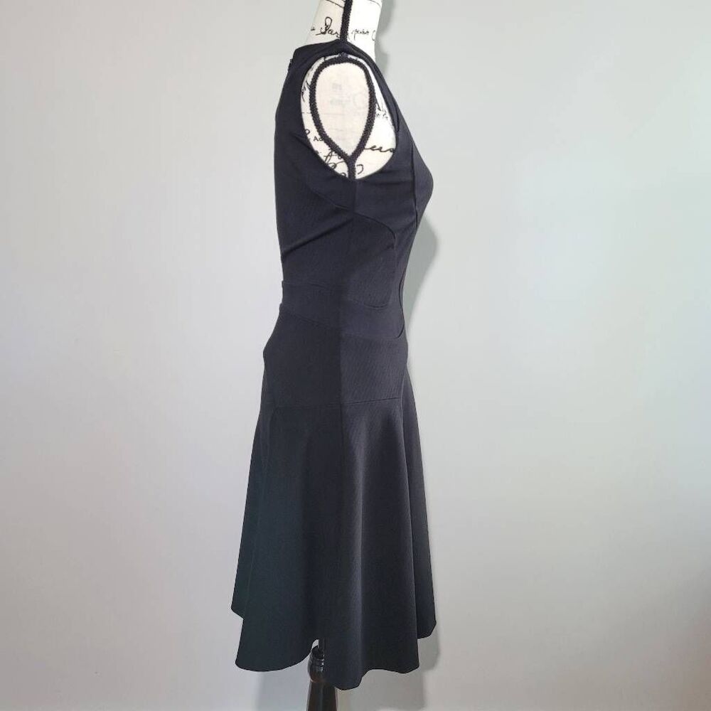 Diane Von Furstenberg black knee length‎ dress structured geometric futuristic - Picture 2 of 15
